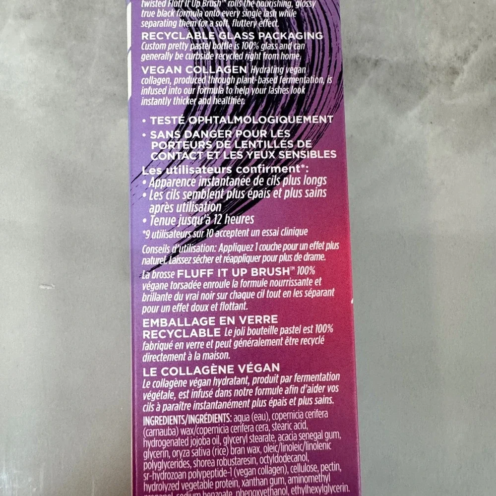 Pacifica Vegan Collagen Fluffy Lash‎ Mascara Feathery Fluttery Lashes 7g/.24 oz
